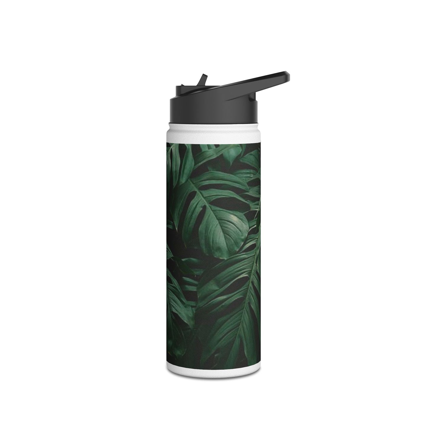 Tropical Leaf Stainless Steel Water Bottle, Eco-Friendly Travel Mug, Gym Hydration Flask, Adventure Gift for Nature Lovers