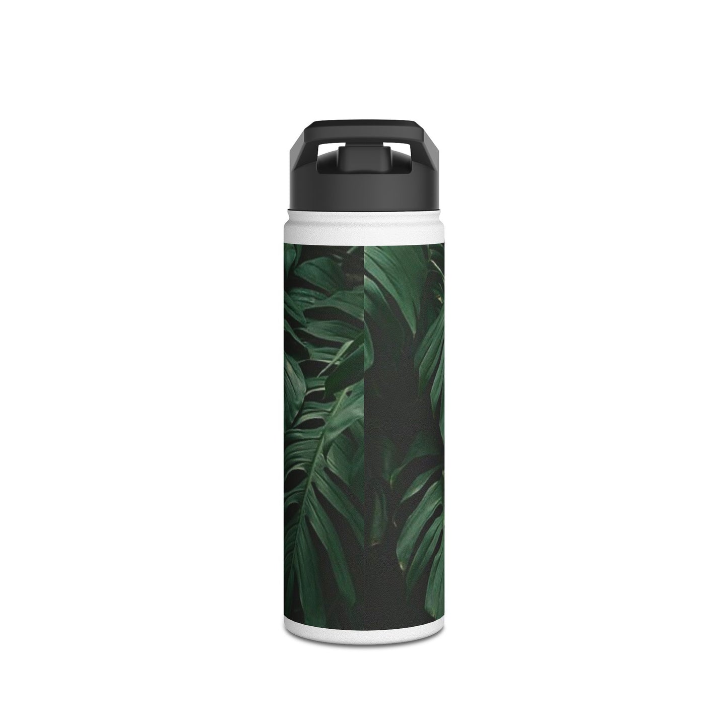 Tropical Leaf Stainless Steel Water Bottle, Eco-Friendly Travel Mug, Gym Hydration Flask, Adventure Gift for Nature Lovers