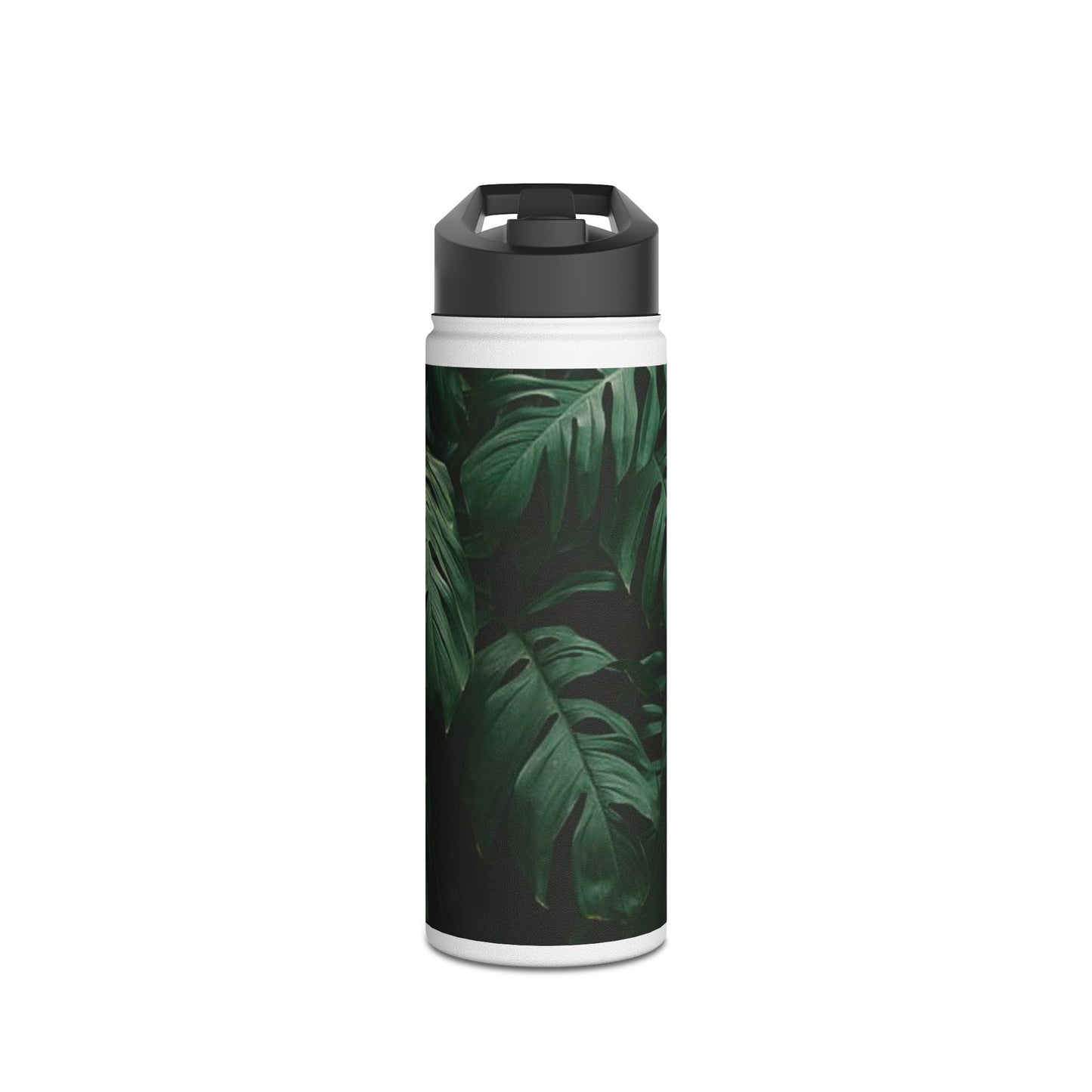 Tropical Leaf Stainless Steel Water Bottle, Eco-Friendly Travel Mug, Gym Hydration Flask, Adventure Gift for Nature Lovers