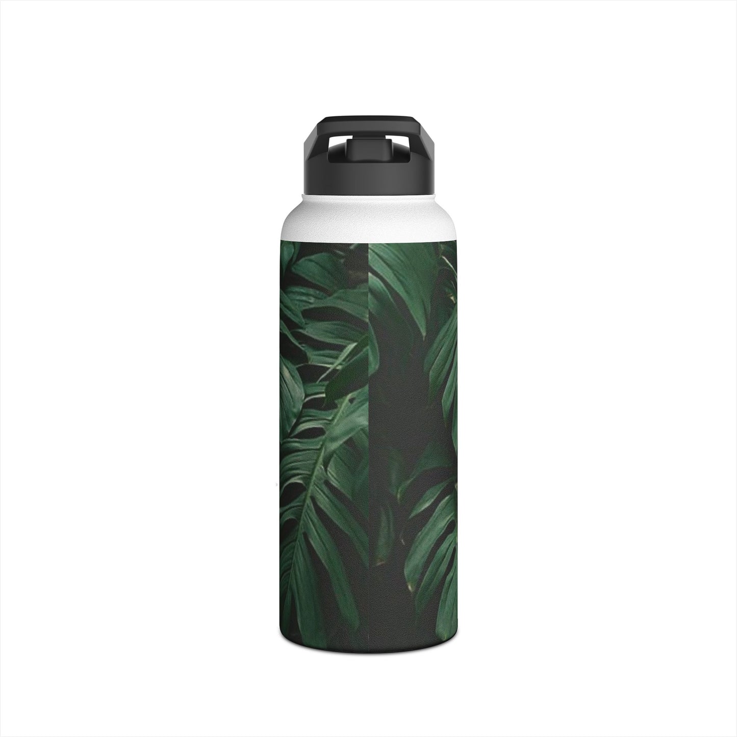 Tropical Leaf Stainless Steel Water Bottle, Eco-Friendly Travel Mug, Gym Hydration Flask, Adventure Gift for Nature Lovers