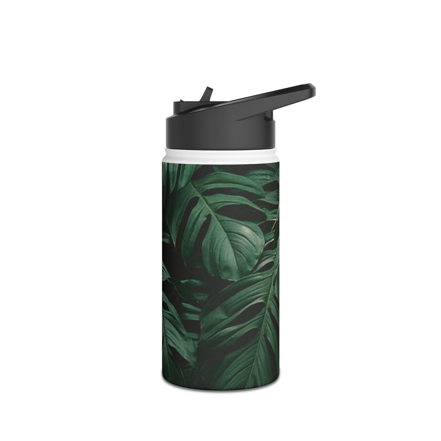 Tropical Leaf Stainless Steel Water Bottle, Eco-Friendly Travel Mug, Gym Hydration Flask, Adventure Gift for Nature Lovers