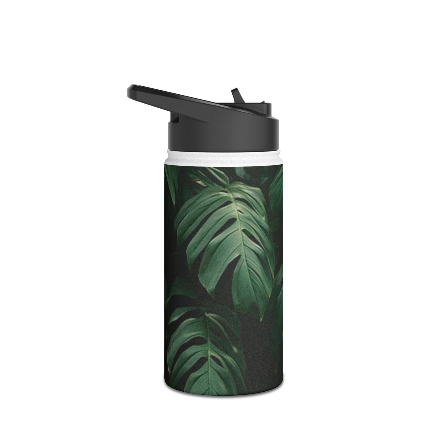 Tropical Leaf Stainless Steel Water Bottle, Eco-Friendly Travel Mug, Gym Hydration Flask, Adventure Gift for Nature Lovers