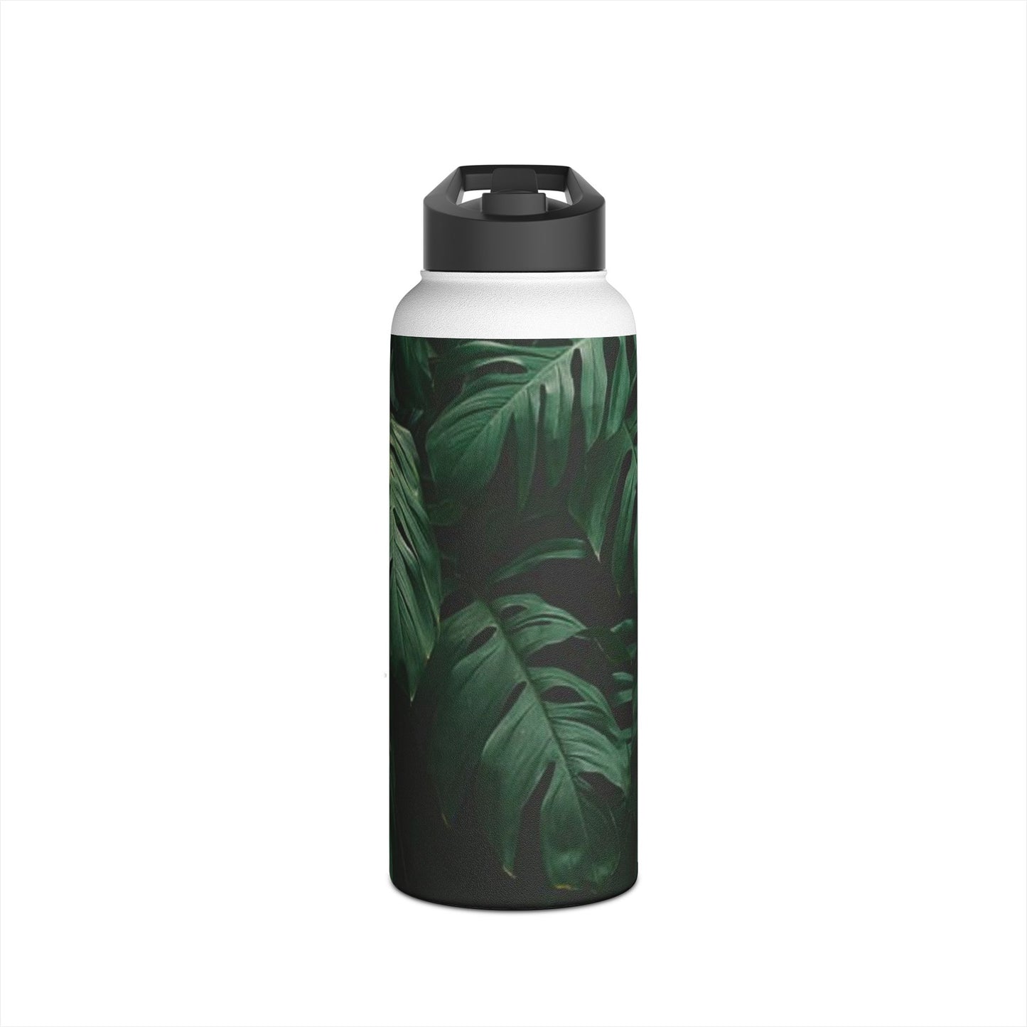 Tropical Leaf Stainless Steel Water Bottle, Eco-Friendly Travel Mug, Gym Hydration Flask, Adventure Gift for Nature Lovers