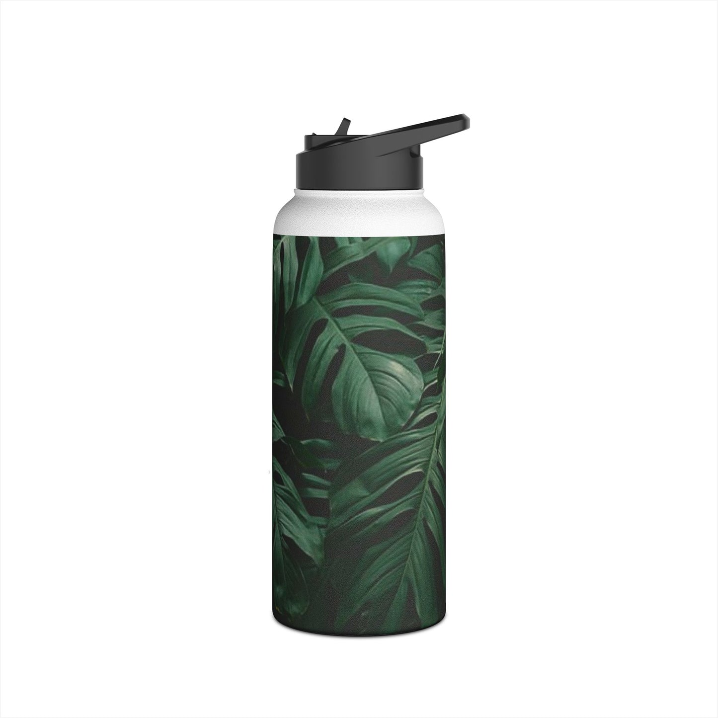 Tropical Leaf Stainless Steel Water Bottle, Eco-Friendly Travel Mug, Gym Hydration Flask, Adventure Gift for Nature Lovers