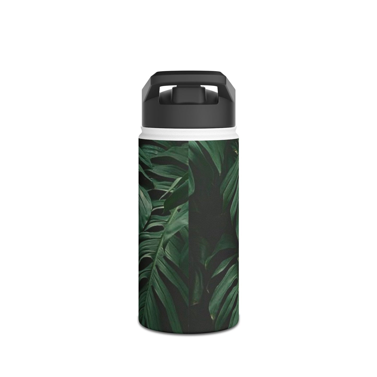Tropical Leaf Stainless Steel Water Bottle, Eco-Friendly Travel Mug, Gym Hydration Flask, Adventure Gift for Nature Lovers