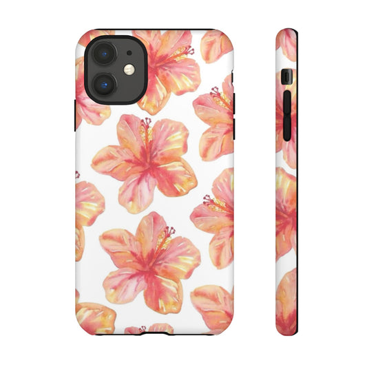 Tough Cases - Floral Phone Case, Tropical Hibiscus Design, Summer Accessory, Phone Protection, Gift for Her